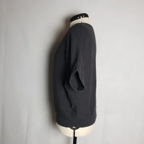 Quince Lightweight Organic Cotton Cashmere Link Stitch Dolman Sweater Size Large - Picture 2 of 11